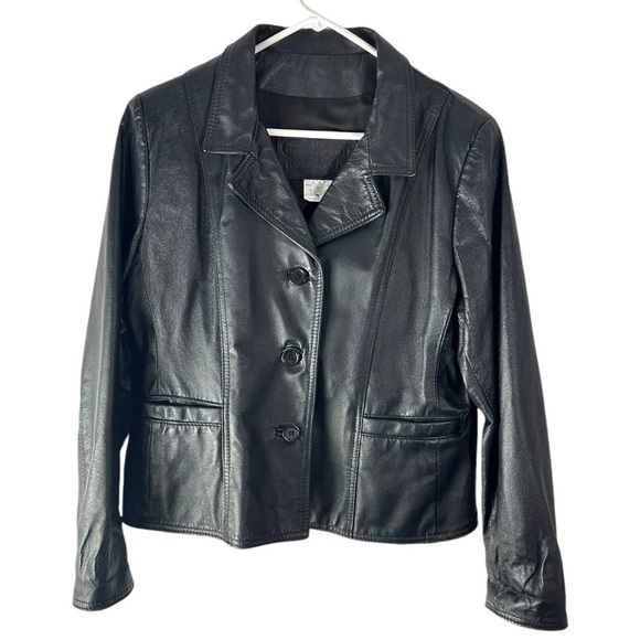 The Leather Ranch Le Ranch du Cuir Leather Black Jacket Canadian Size 4 - Picture 2 of 6